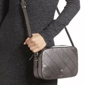 Kurt Geiger London Kensington Leather Crossbody Bag, Gunmetal